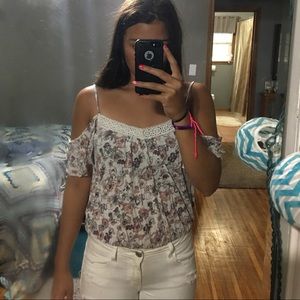 Cold shoulder shirt.